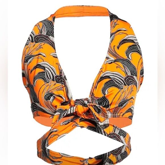 Paco Rabanne Floral Halter Crop Top size 6 NWT $395 - Picture 5 of 11